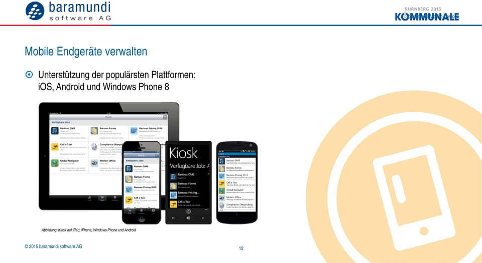 Plattformen: ios, Android und Windows Phone 8
