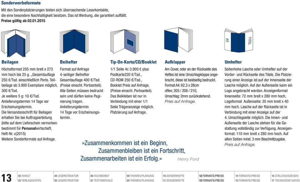 Anlieferungs termin 14 Tage vor Erscheinungstermin. Die Versandanschrift für Beilagen erhalten Sie bei Auftragserteilung (bitte auf dem Lieferschein vermerken: bestimmt für, Heft-Nr.