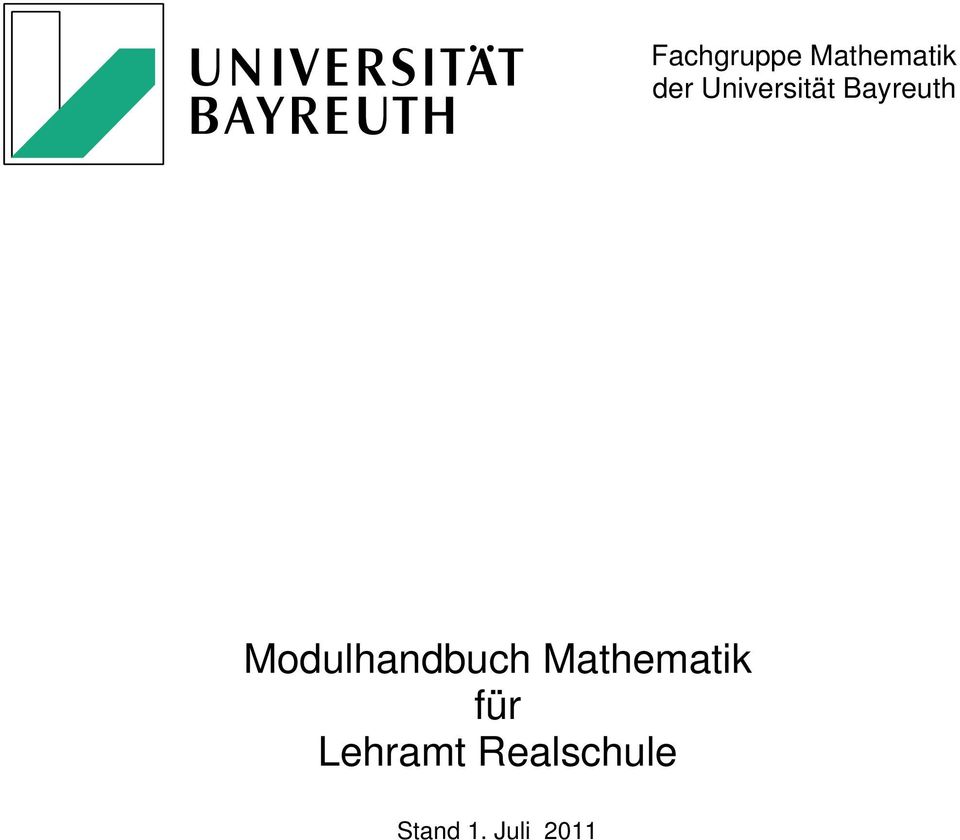 Modulhandbuch Mathematik für