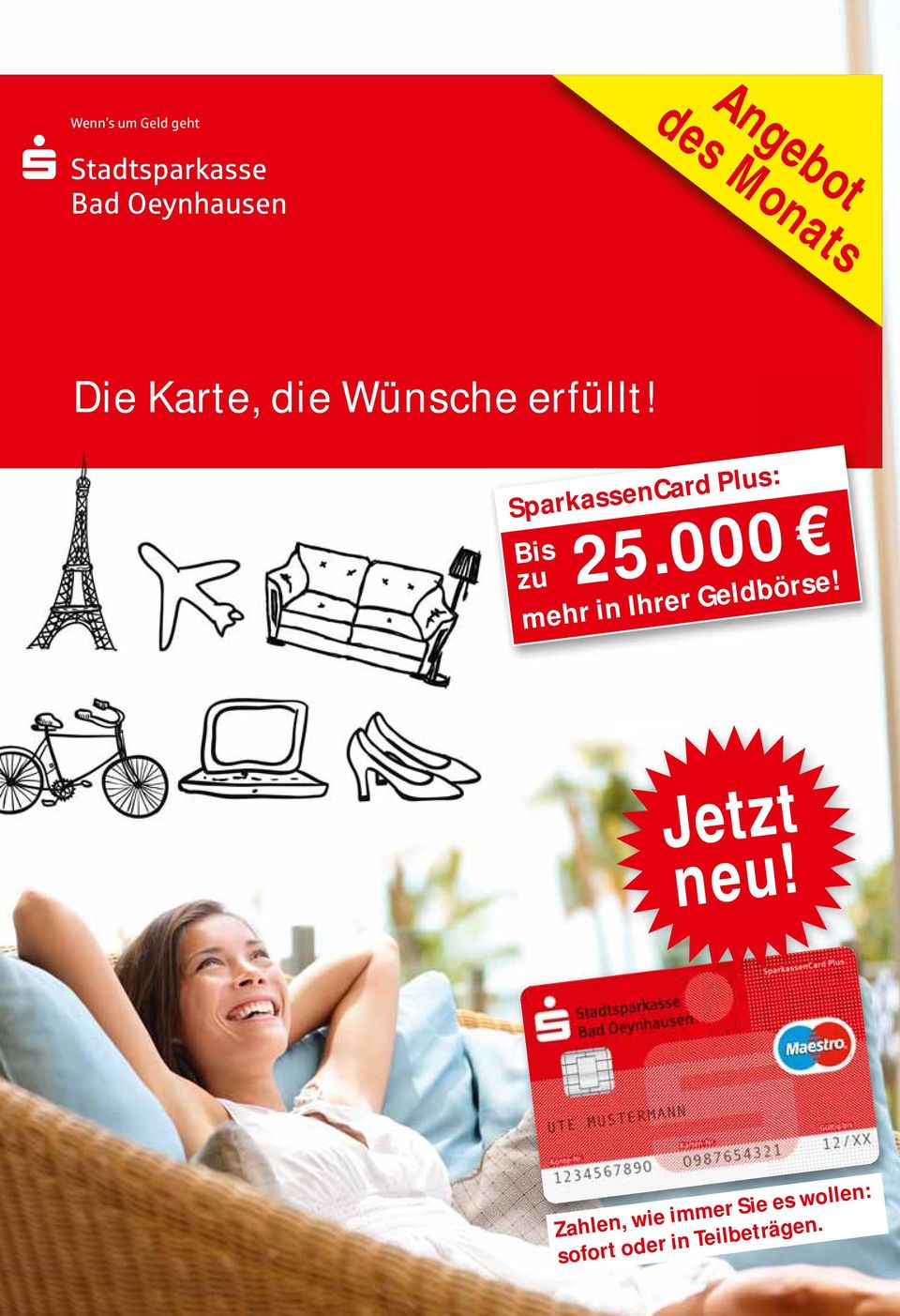 SparkassenCard Plus: Bis 25.000 zu mehr in Ihrer Geldbörse!