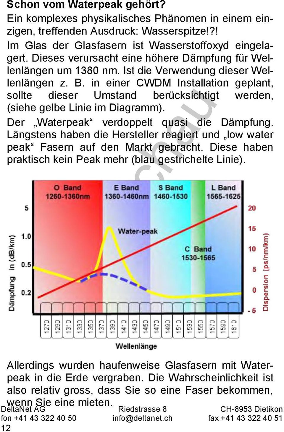 in einer CWDM Installation geplant, sollte dieser Umstand berücksichtigt werden, (siehe gelbe Linie im Diagramm). Der Waterpeak verdoppelt quasi die Dämpfung.