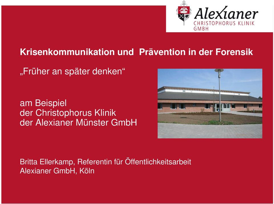 Klinik der Alexianer Münster GmbH Britta Ellerkamp,