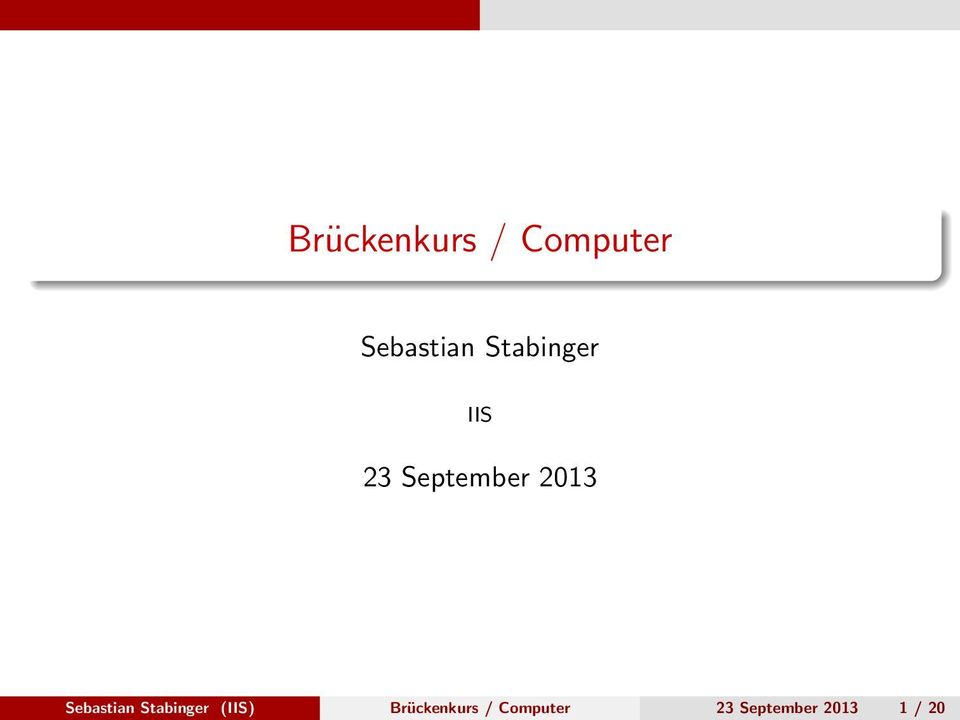 Sebastian Stabinger (IIS)