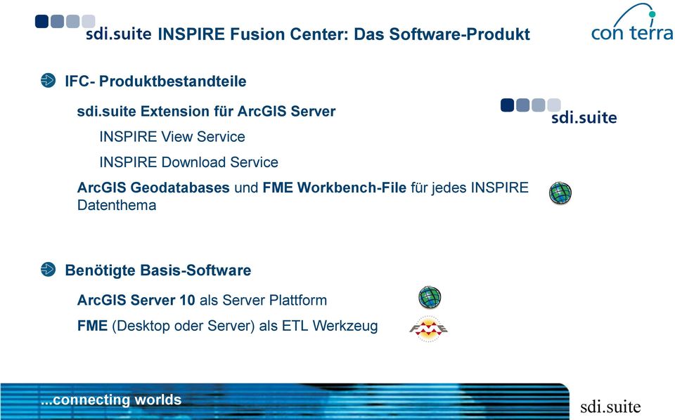Geodatabases und FME Workbench-File für jedes INSPIRE Datenthema Benötigte
