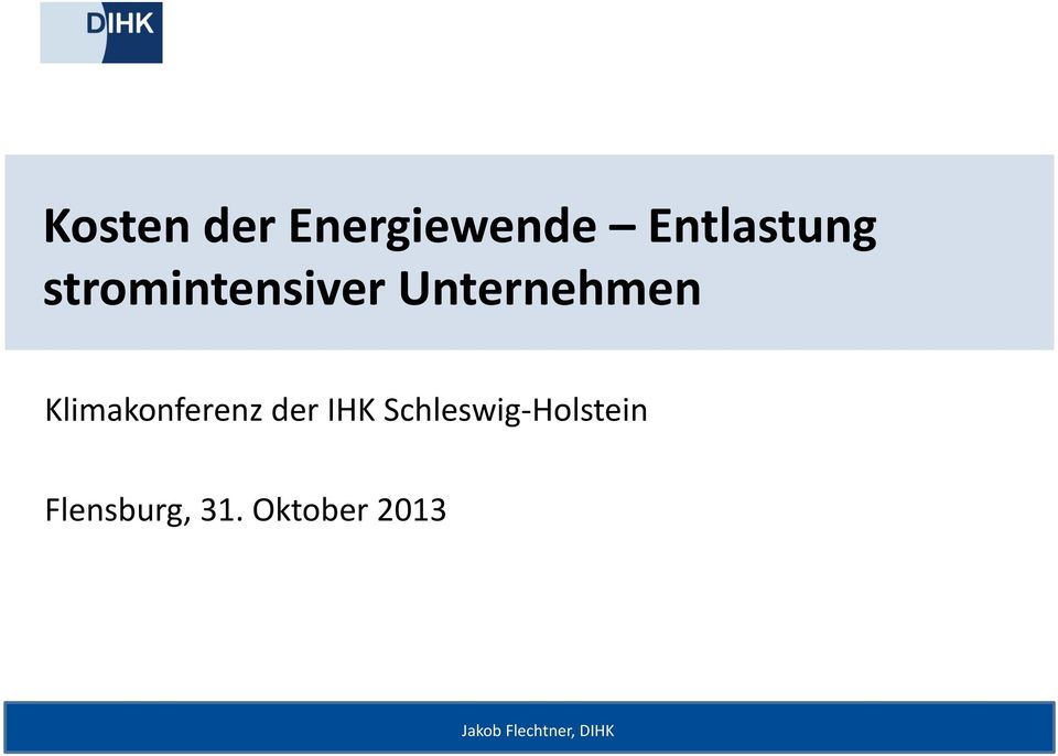Klimakonferenz der IHK Schleswig-