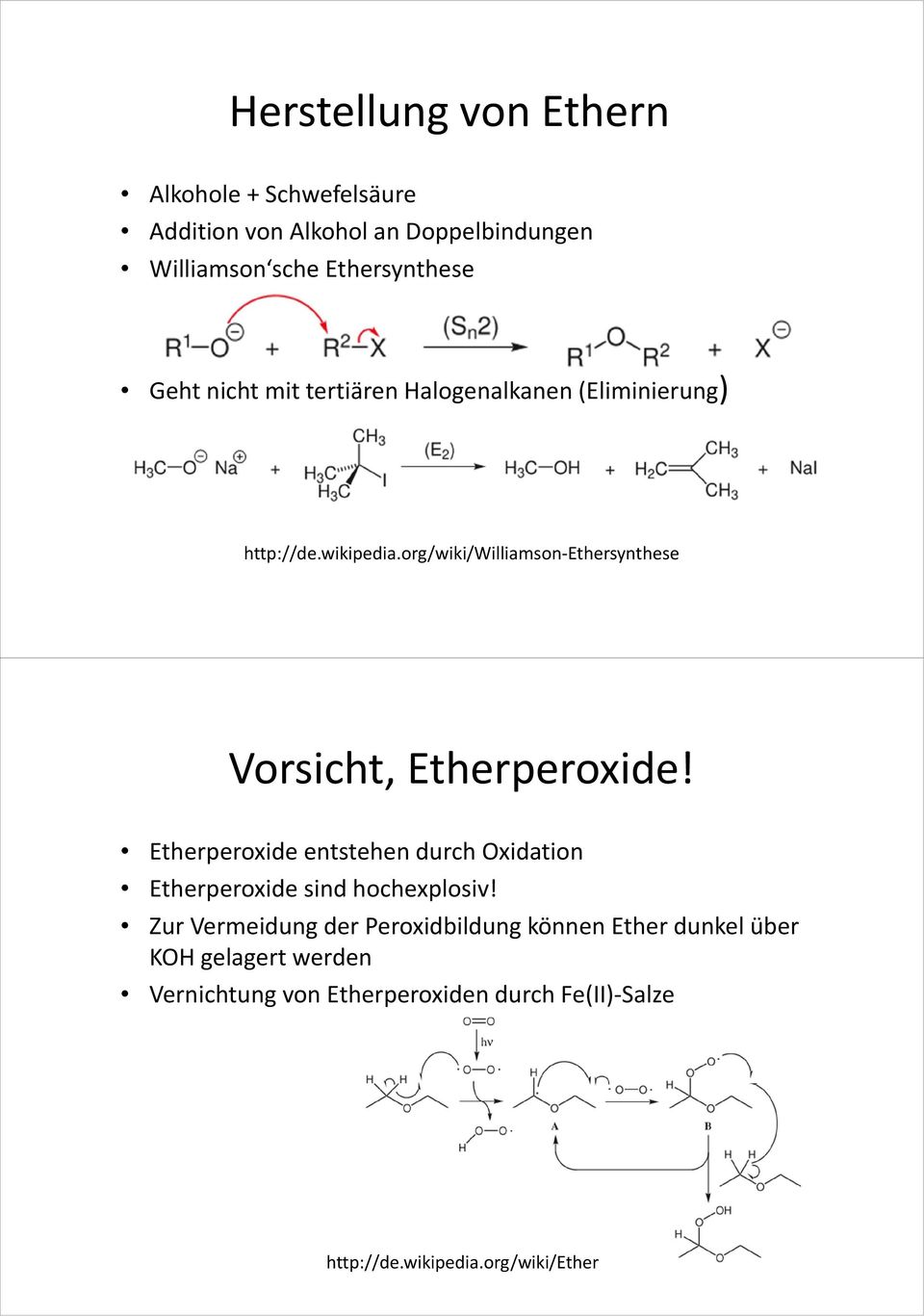 org/wiki/williamson-ethersynthese Vorsicht, Etherperoxide!