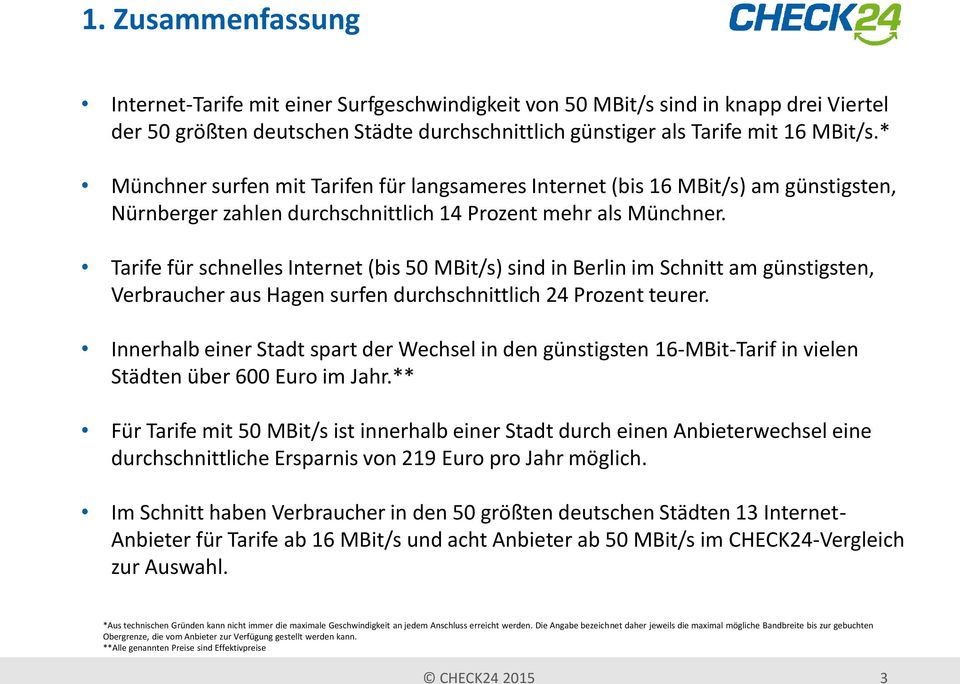 Tarife für schnelles Internet (bis 50 MBit/s) sind in Berlin im Schnitt am günstigsten, Verbraucher aus Hagen surfen durchschnittlich 24 Prozent teurer.