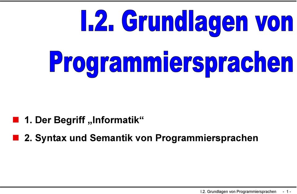Programmiersprachen I.2.