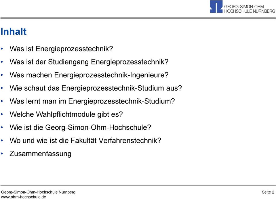 Wie schaut das Energieprozesstechnik-Studium aus?