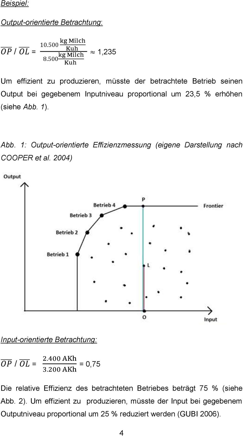 1). Abb. 1: Output-orientierte Effizienzmessung (eigene Darstellung nach COOPER et al.