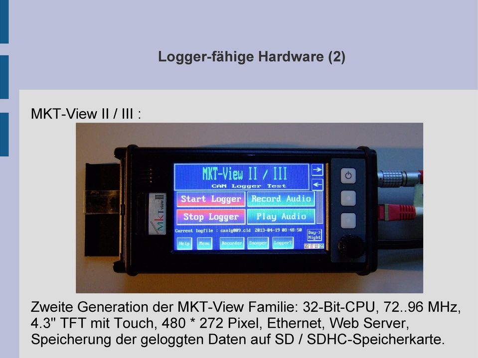 3" TFT mit Touch, 480 * 272 Pixel, Ethernet, Web Server,