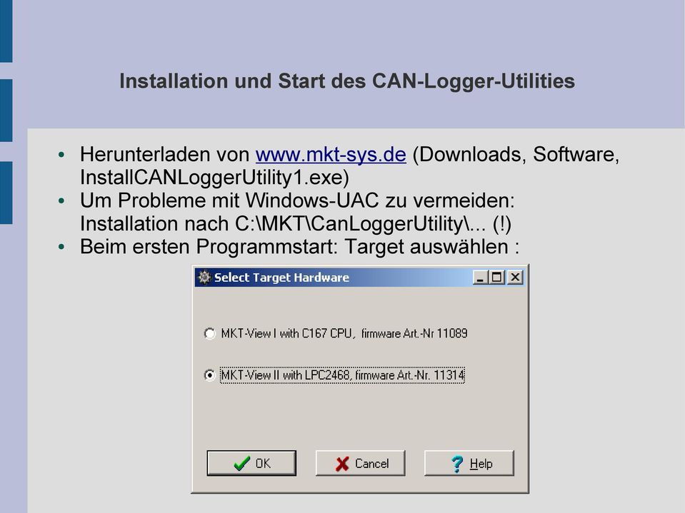 exe) Um Probleme mit Windows-UAC zu vermeiden: Installation nach
