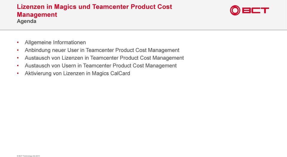 Teamcenter Product Cost Austausch von Usern in
