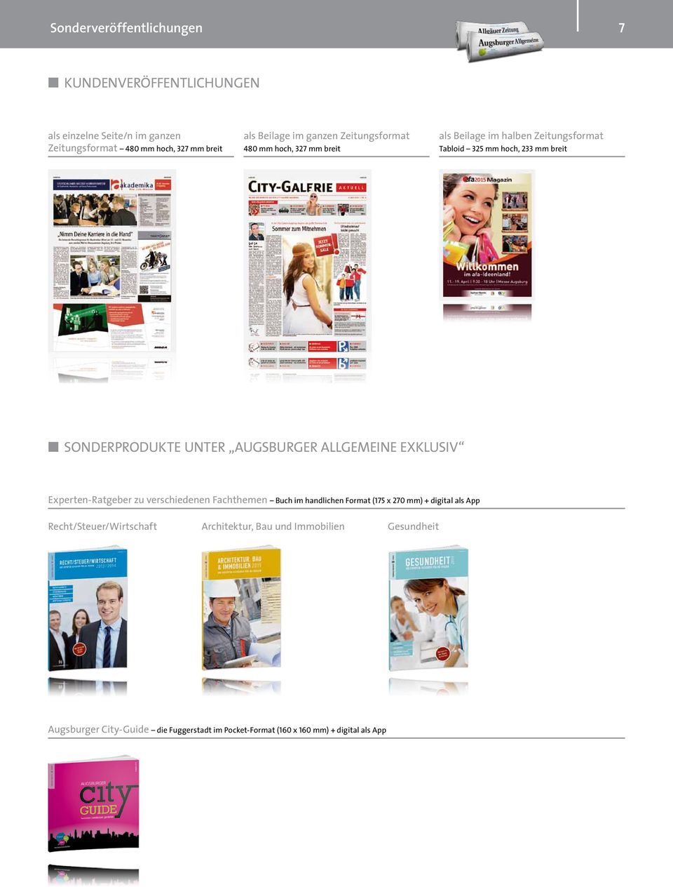 Augsburger AllgemeiNE Exklusiv Experten-Ratgeber zu verschiedenen Fachthemen Buch im handlichen Format (175 x 270 mm) + digital als App
