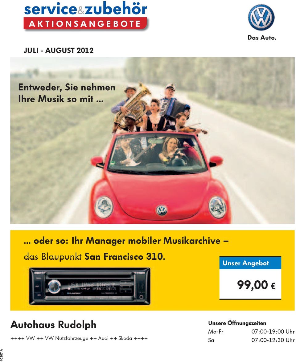 99,00 Autohaus Rudolph ++++ VW ++ VW Nutzfahrzeuge ++ Audi ++ Skoda ++++