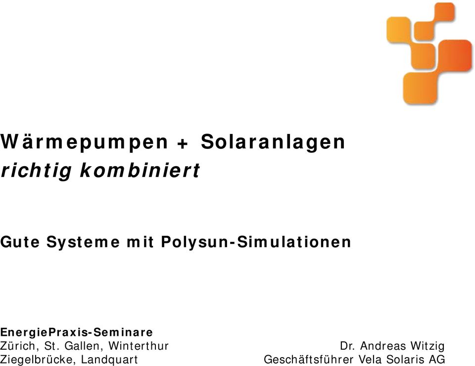 EnergiePraxis-Seminare Zürich, St.