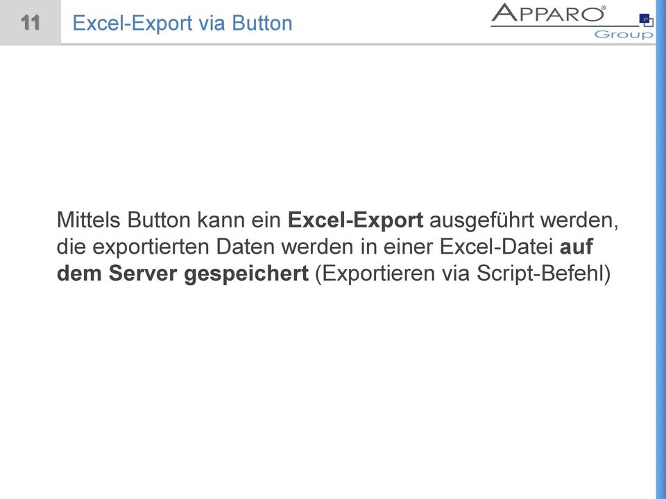 exportierten Daten werden in einer Excel-Datei