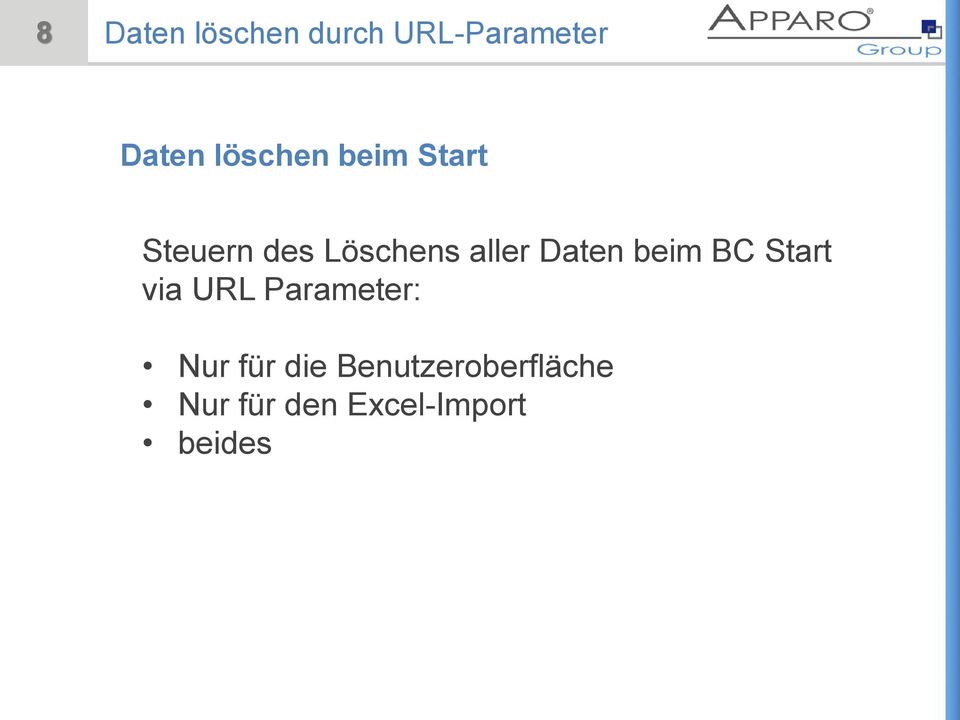 Daten beim BC Start via URL Parameter: Nur für