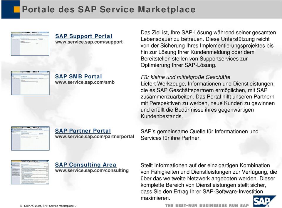 Für kleine und mittelgroße Geschäfte Liefert Werkzeuge, Informationen und Dienstleistungen, die es SAP Geschäftspartnern ermöglichen, mit SAP zusammenzuarbeiten.