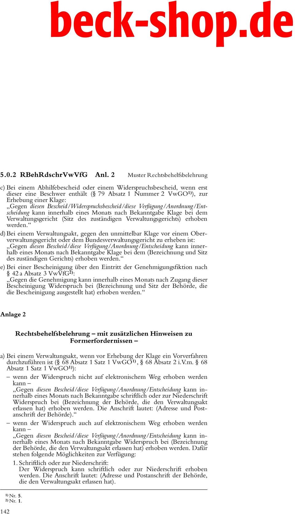 Verwaltungsgerichtsordnung Verwaltungsverfahrensgesetz Vwgo Pdf Kostenfreier Download