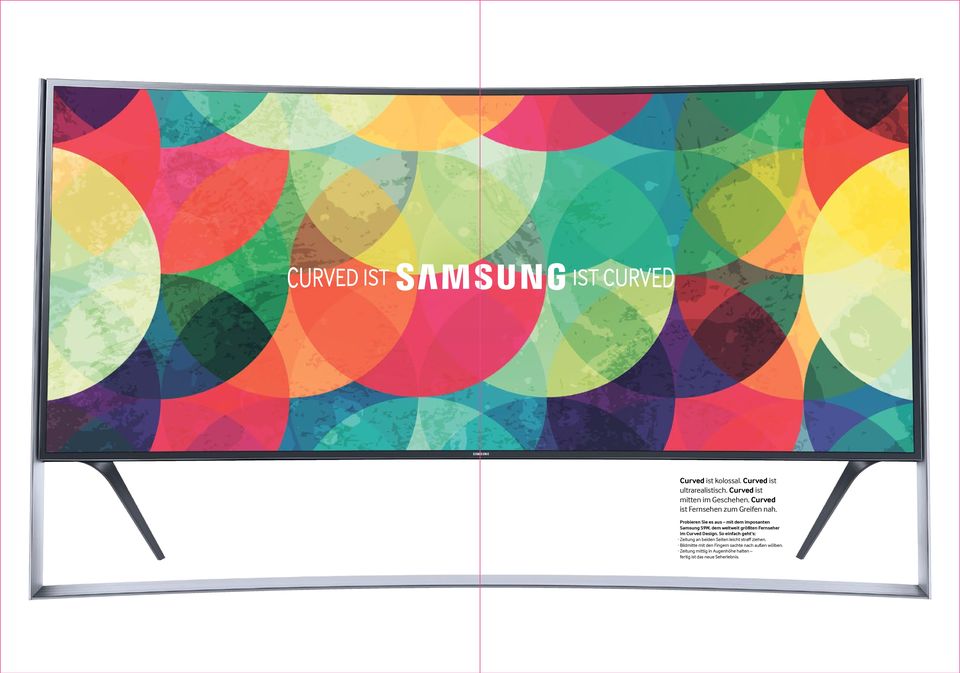 Probieren Sie es aus mit dem imposanten S9W, dem weltweit größten Fernseher im Curved Design.