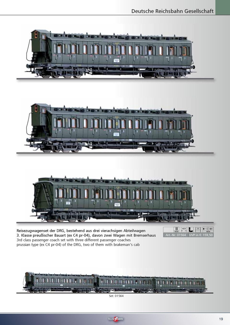 Klasse preußischer Bauart (ex C4 pr-04), davon zwei Wagen mit Bremserhaus 3rd class