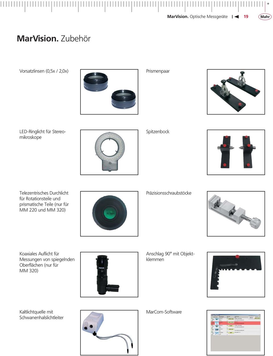 Telezentrisches Durchlicht für Rotationsteile und prismatische Teile (nur für MM 220 und MM 320)