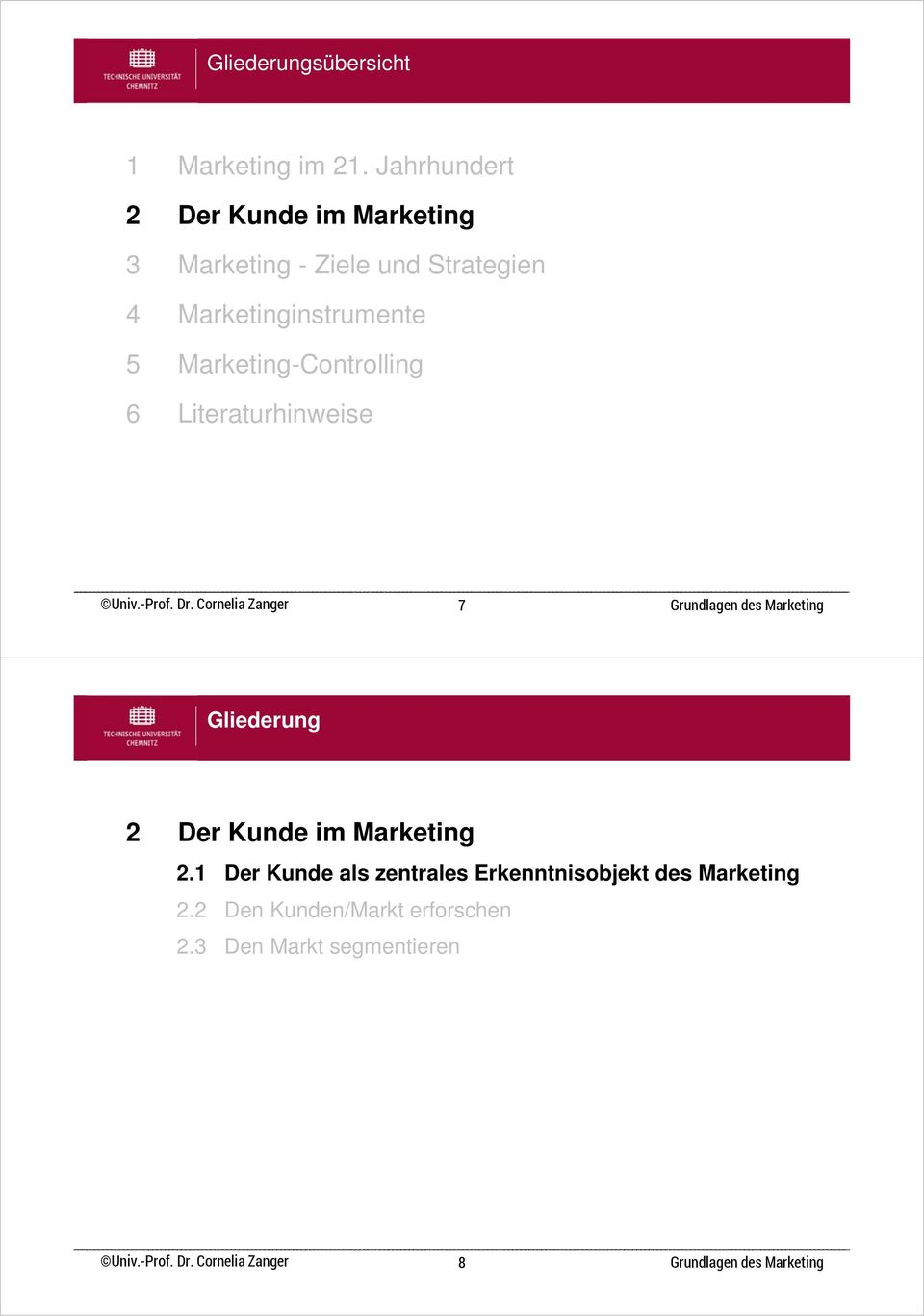 Strategien 4 Marketinginstrumente 5 Marketing-Controlling 6