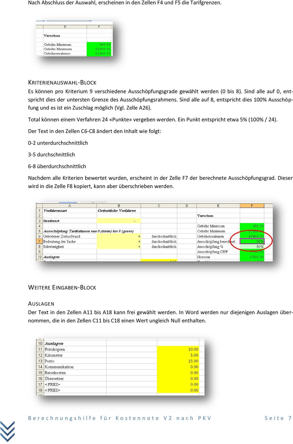 Total können einem Verfahren 24 «Punkte» vergeben werden. Ein Punkt entspricht etwa 5% (100% / 24).