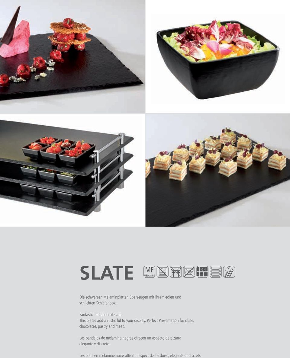 Perfect Presentation for cluse, chocolates, pastry and meat.