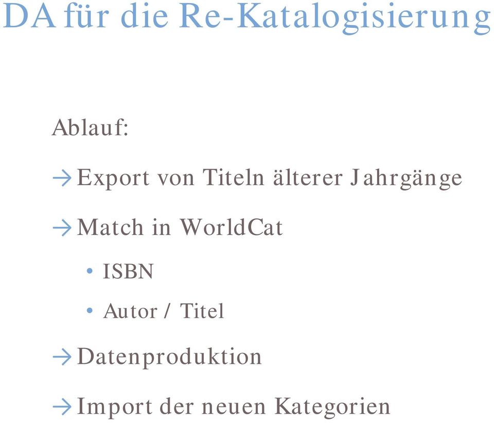 Match in WorldCat ISBN Autor / Titel