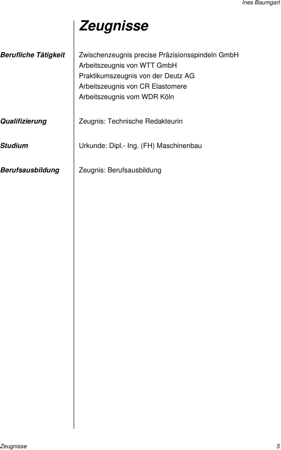 Elastomere Arbeitszeugnis vom WDR Köln Qualifizierung Zeugnis: Technische Redakteurin