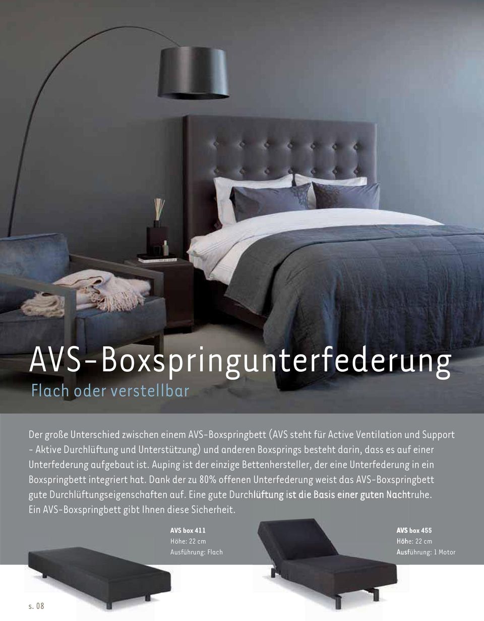 Auping ist der einzige Bettenhersteller, der eine Unterfederung in ein Boxspringbett integriert hat.