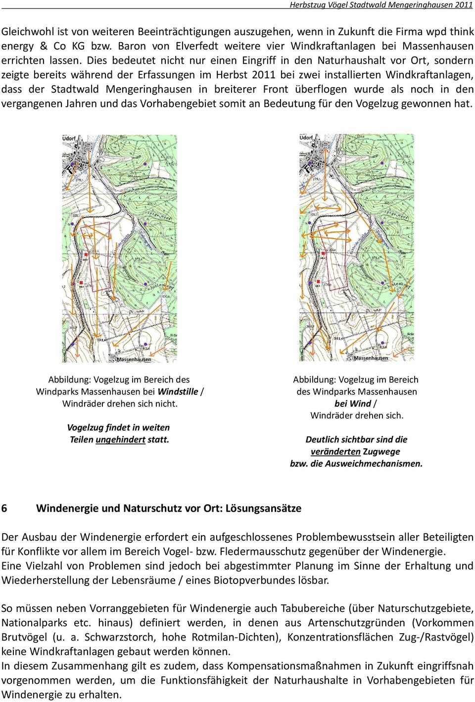 Mengeringhausen in breiterer Front überflogen wurde als noch in den vergangenen Jahren und das Vorhabengebiet somit an Bedeutung für den Vogelzug gewonnen hat.