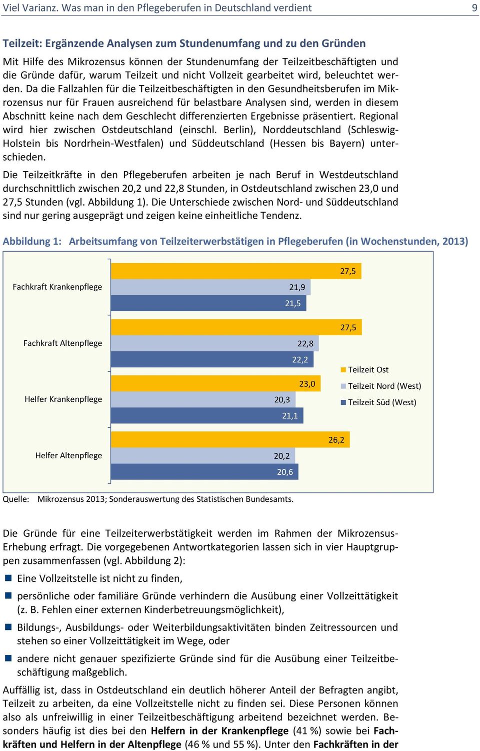 und die Gründe dafür, warum Teilzeit und nicht Vollzeit gearbeitet wird, beleuchtet werden.