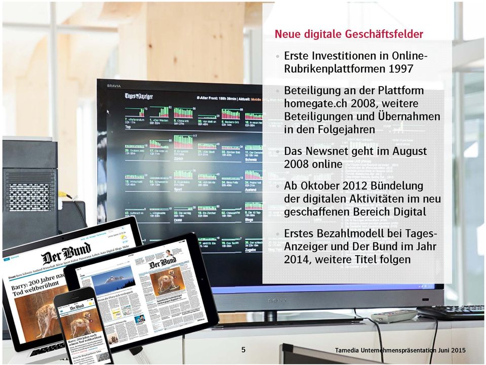 ch 2008, weitere Beteiligungen und Übernahmen in den Folgejahren Das Newsnet geht im August 2008 online Ab