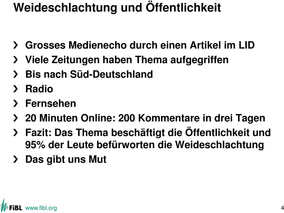 20 Minuten Online: 200 Kommentare in drei Tagen Fazit: Das Thema beschäftigt die