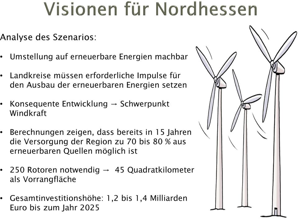 dass bereits in 15 Jahren die Versorgung der Region zu 70 bis 80 % aus erneuerbaren Quellen möglich ist 250