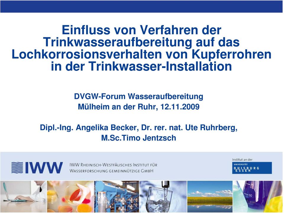 Trinkwasser-Installation DVGW-Forum Wasseraufbereitung Mülheim an