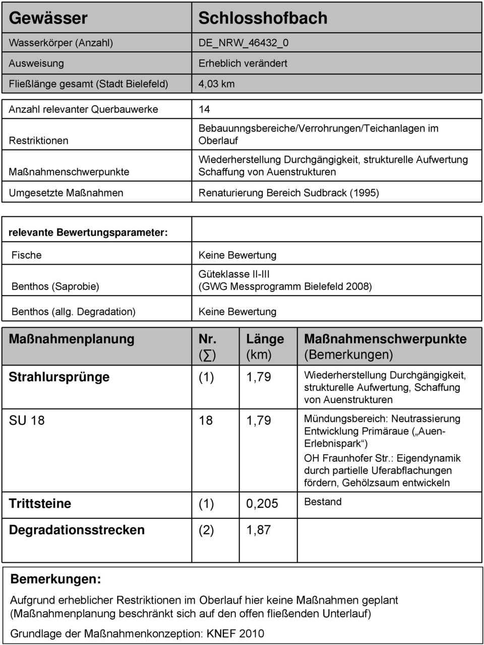 Aufwertung, Schaffung von Auenstrukturen Mündungsbereich: Neutrassierung Entwicklung Primäraue ( Auen- Erlebnispark ) OH Fraunhofer Str.