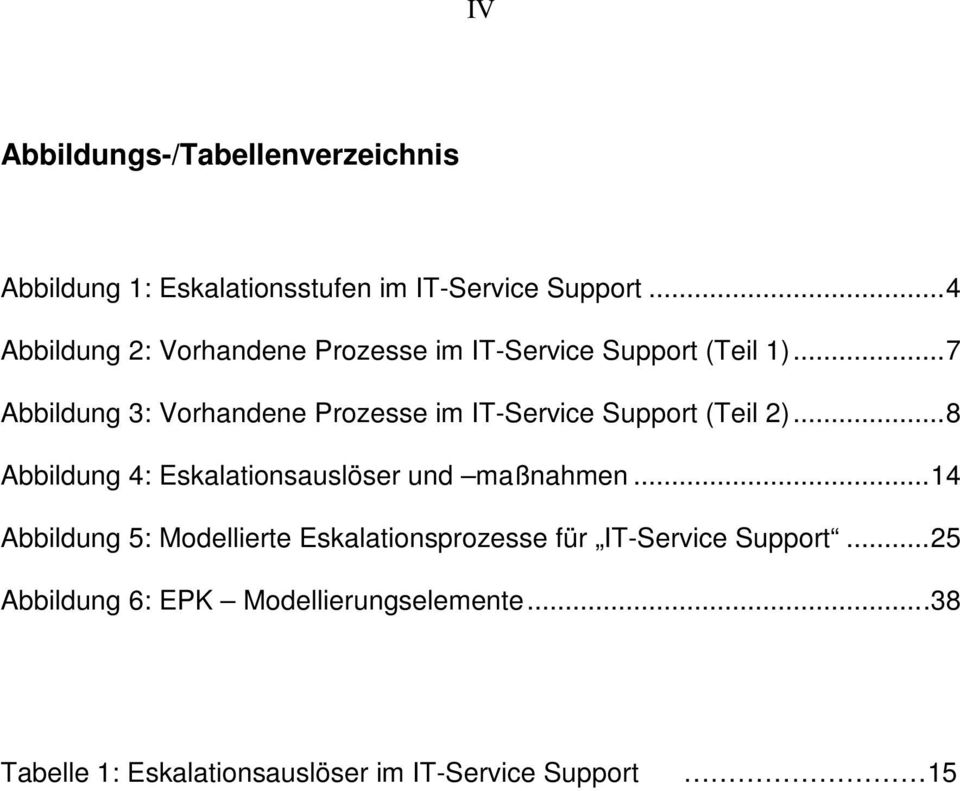 ..7 Abbildung 3: Vorhandene Prozesse im IT-Service Support (Teil 2).