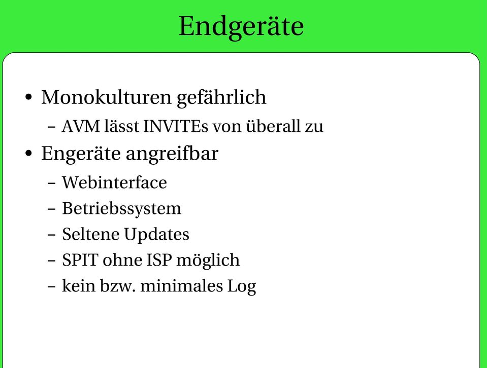 Webinterface Betriebssystem Seltene Updates