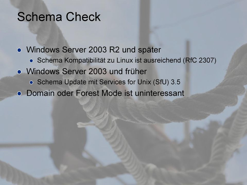 Windows Server 2003 und früher Schema Update mit