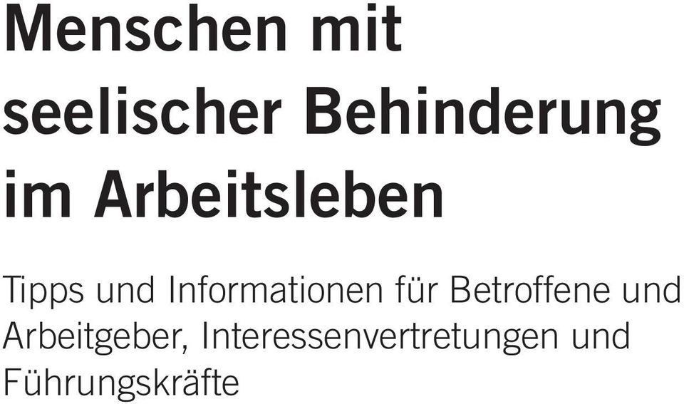 Informationen für Betroffene und