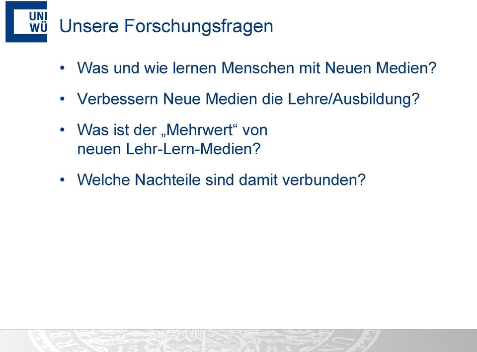 Verbessern Neue Medien die Lehre/Ausbildung?