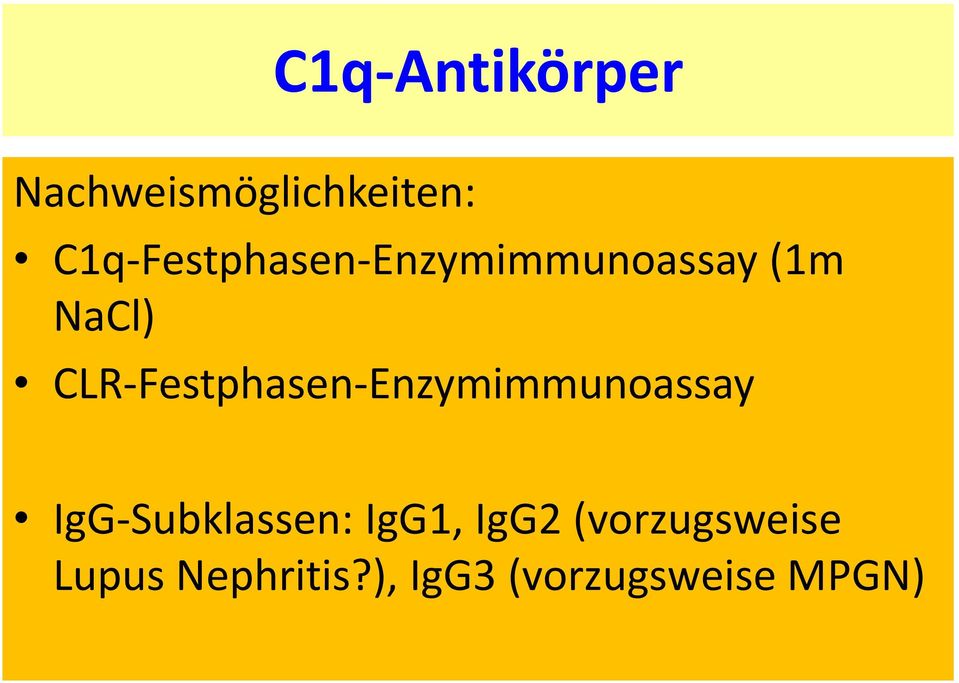 CLR-Festphasen-Enzymimmunoassay IgG-Subklassen: