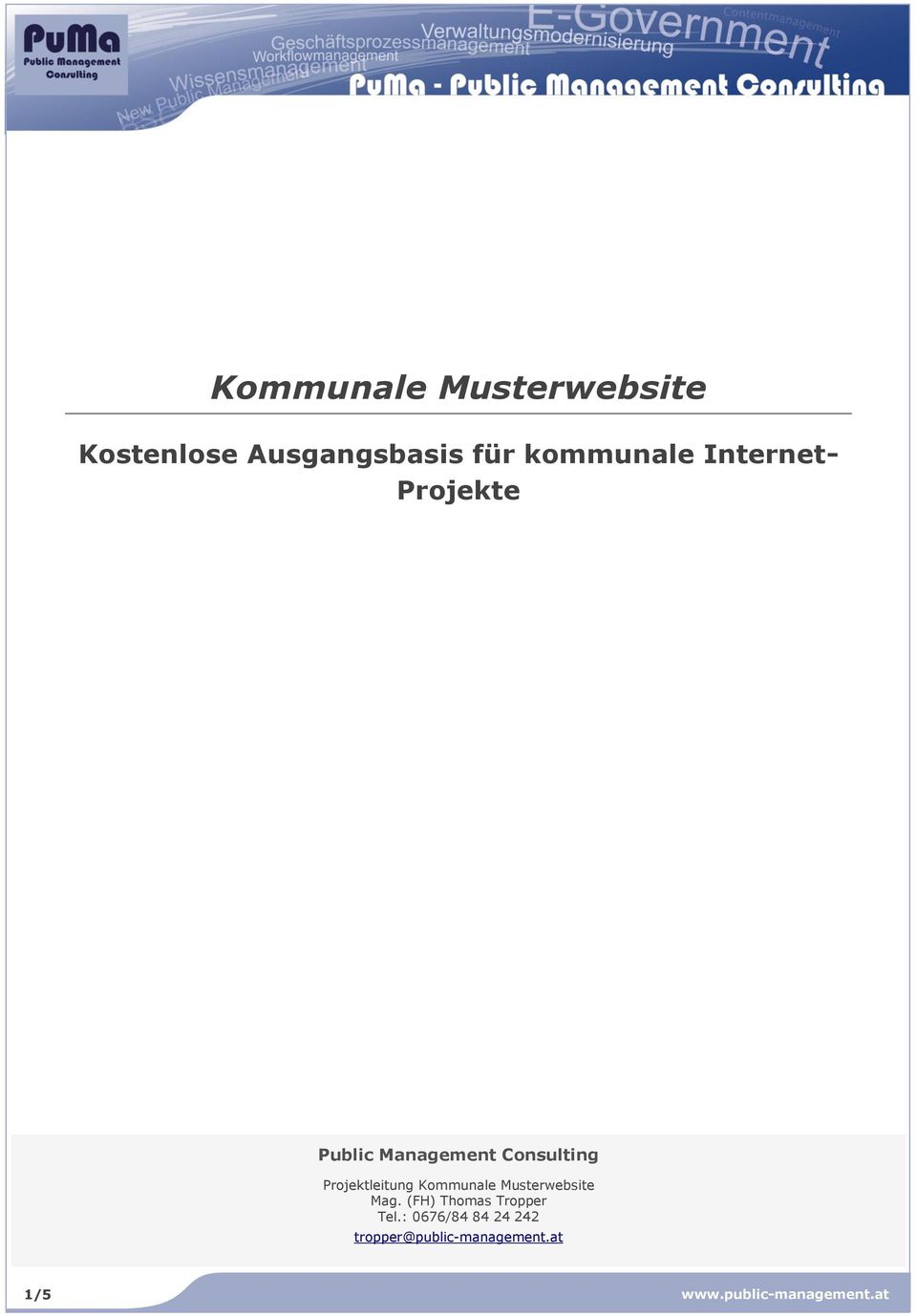 Projektleitung Kommunale Musterwebsite Mag.