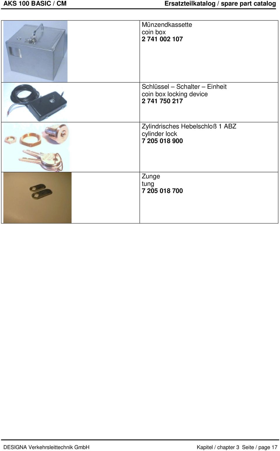 box locking device 2 741 750 217 Zylindrisches Hebelschloß 1 ABZ