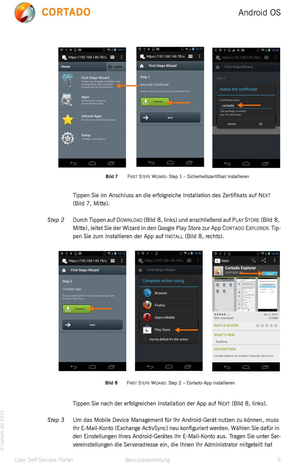 Tippen Sie zum Installieren der App auf INSTALL (Bild 8, rechts).
