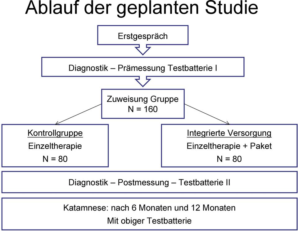 Versorgung Einzeltherapie + Paket N = 80 Diagnostik Postmessung